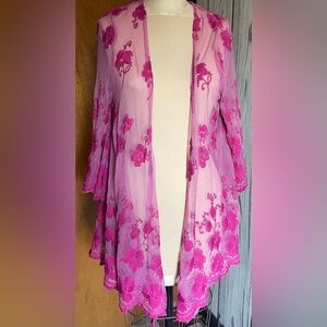 Pink lace over jacket in small